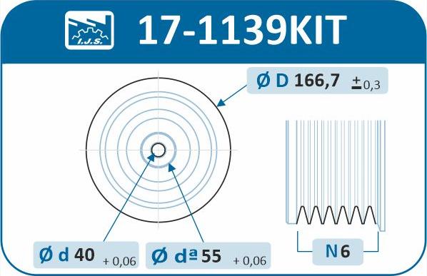 IJS GROUP 17-1139KIT - Ремінний шків, колінчастий вал avtolavka.club