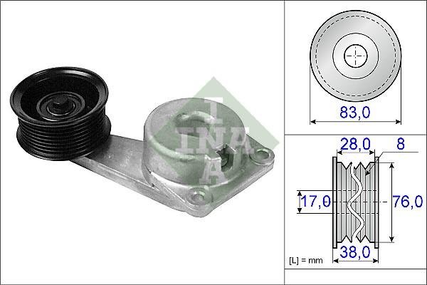 INA 534 0218 10 - Натягувач ременя, клинові зуб. avtolavka.club