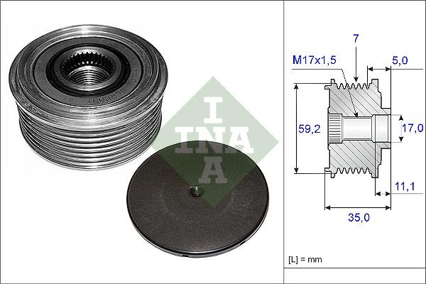 INA 535 0087 10 - Ремінний шків, генератор avtolavka.club