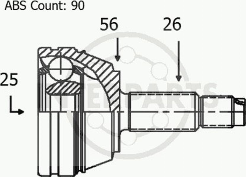 InterParts OJ-0487 - Шарнірний комплект, ШРУС, приводний вал avtolavka.club