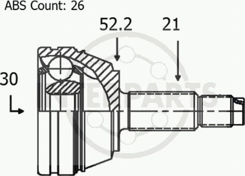 InterParts OJ-1462 - Шарнірний комплект, ШРУС, приводний вал avtolavka.club