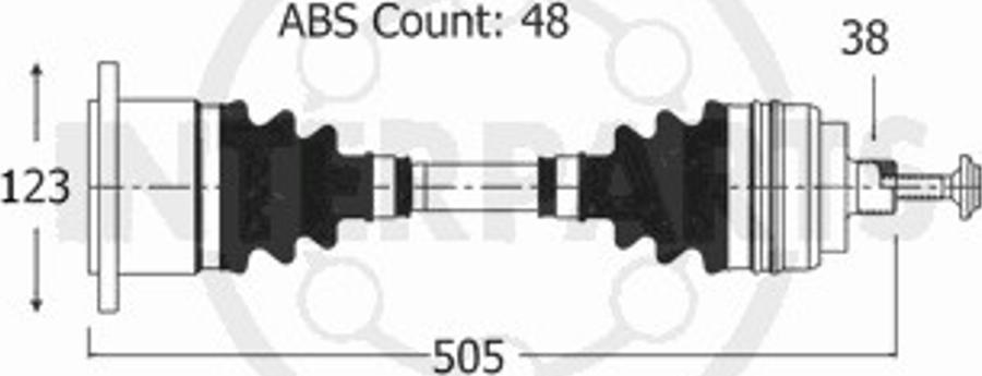 InterParts VW-8-20-305A - Приводний вал avtolavka.club