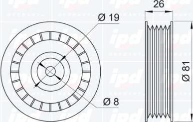 IPD 14-0072 - Паразитний / провідний ролик, поліклиновий ремінь avtolavka.club