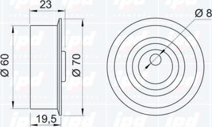 IPD 14-0725 - Натяжна ролик, ремінь ГРМ avtolavka.club
