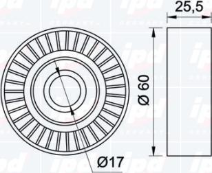 IPD 15-0059 - Паразитний / провідний ролик, поліклиновий ремінь avtolavka.club
