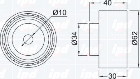 IPD 15-3150 - Паразитний / Провідний ролик, зубчастий ремінь avtolavka.club