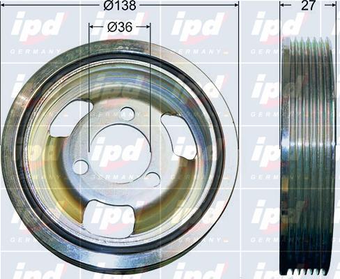 IPD 15-7267 - Ремінний шків, колінчастий вал avtolavka.club