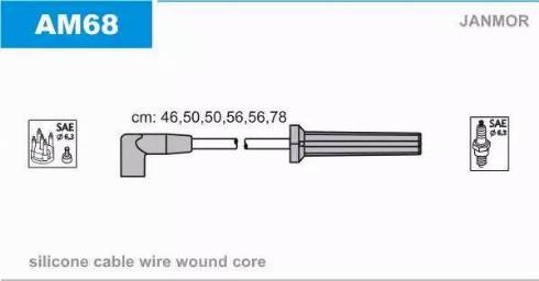 Janmor AM68 - Комплект проводів запалювання avtolavka.club