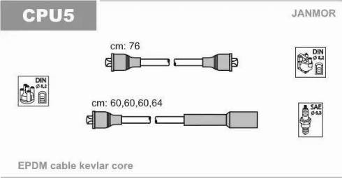 Janmor CPU5 - Комплект проводів запалювання avtolavka.club