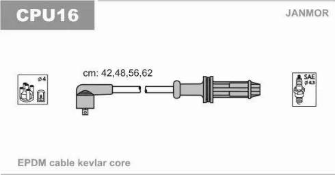 Janmor CPU16 - Комплект проводів запалювання avtolavka.club