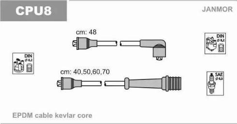 Janmor CPU8 - Комплект проводів запалювання avtolavka.club