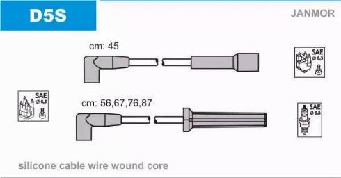 Janmor D5S - Комплект проводів запалювання avtolavka.club