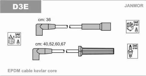 Janmor D3E - Комплект проводів запалювання avtolavka.club