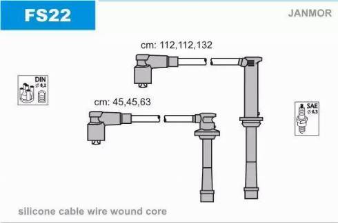 Janmor FS22 - Комплект проводів запалювання avtolavka.club