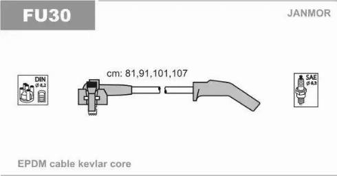 Janmor FU30 - Комплект проводів запалювання avtolavka.club