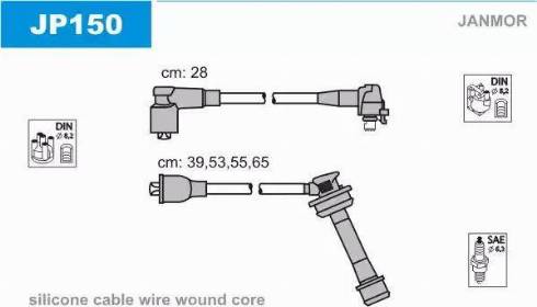 Janmor JP150 - Комплект проводів запалювання avtolavka.club