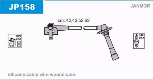 Janmor JP158 - Комплект проводів запалювання avtolavka.club