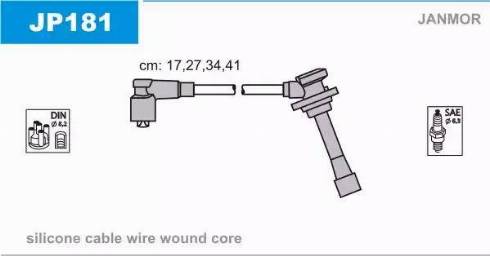 Janmor JP181 - Комплект проводів запалювання avtolavka.club