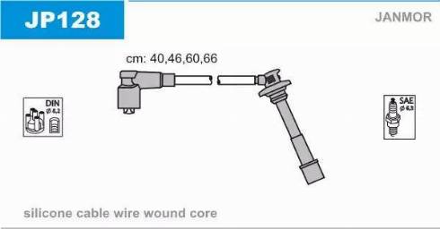 Janmor JP128 - Комплект проводів запалювання avtolavka.club