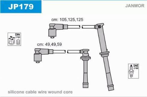 Janmor JP179 - Комплект проводів запалювання avtolavka.club