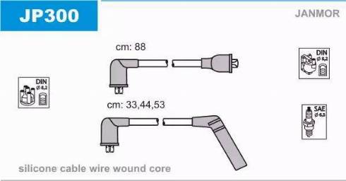 Janmor JP300 - Комплект проводів запалювання avtolavka.club