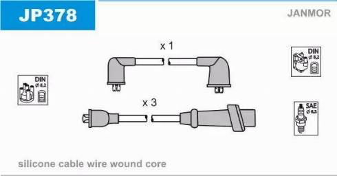 Janmor JP378 - Комплект проводів запалювання avtolavka.club