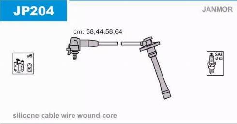 Janmor JP204 - Комплект проводів запалювання avtolavka.club