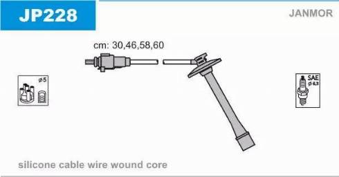 Janmor JP228 - Комплект проводів запалювання avtolavka.club