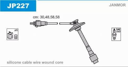 Janmor JP227 - Комплект проводів запалювання avtolavka.club