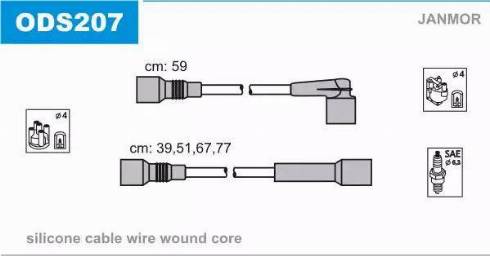 Janmor ODS207 - Комплект проводів запалювання avtolavka.club