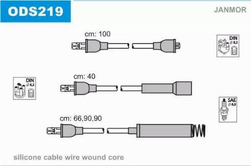 Janmor ODS219 - Комплект проводів запалювання avtolavka.club