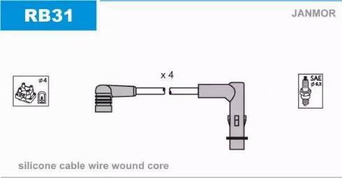 Janmor RB31 - Комплект проводів запалювання avtolavka.club