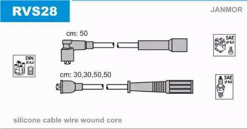 Janmor RVS28 - Комплект проводів запалювання avtolavka.club