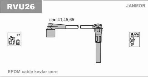 Janmor RVU26 - Комплект проводів запалювання avtolavka.club