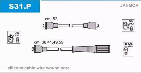 Janmor S31.P - Комплект проводів запалювання avtolavka.club