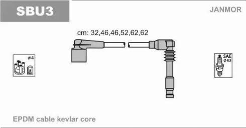 Janmor SBU3 - Комплект проводів запалювання avtolavka.club