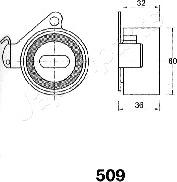 Japanparts BE-509 - Натягувач, зубчастий ремінь avtolavka.club