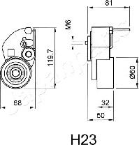 Japanparts BE-H23 - Натягувач, зубчастий ремінь avtolavka.club