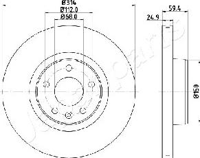 Japanparts DI-0927 - Гальмівний диск avtolavka.club