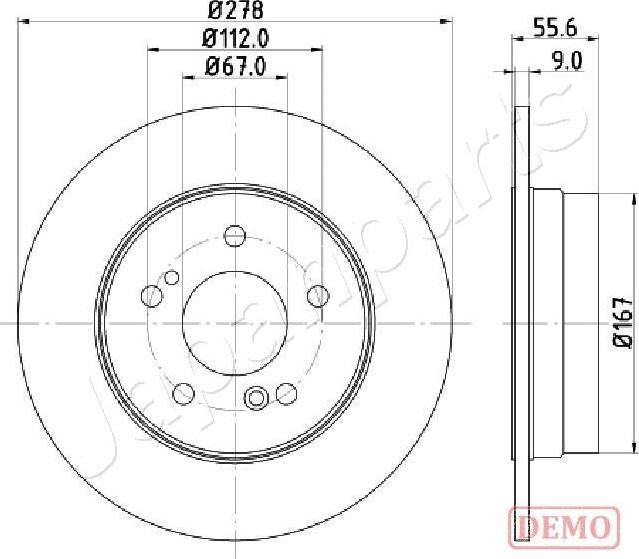 Japanparts DP-0505C - Гальмівний диск avtolavka.club