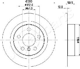 Japanparts DP-0105 - Гальмівний диск avtolavka.club