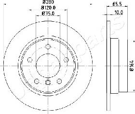 Japanparts DP-0100 - Гальмівний диск avtolavka.club