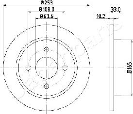 Japanparts DP-0303 - Гальмівний диск avtolavka.club