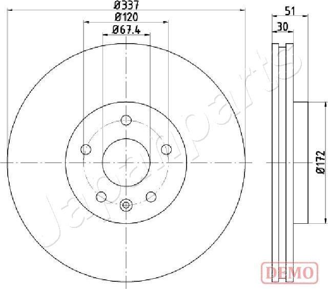 Japanparts DP-0323C - Гальмівний диск avtolavka.club