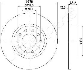 Japanparts DP-0204 - Гальмівний диск avtolavka.club