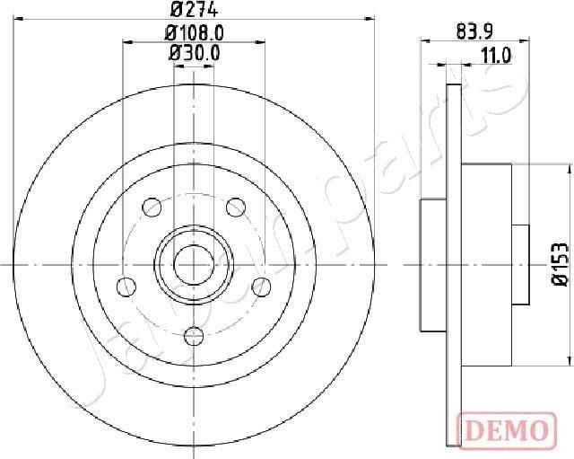 Japanparts DP-0704C - Гальмівний диск avtolavka.club