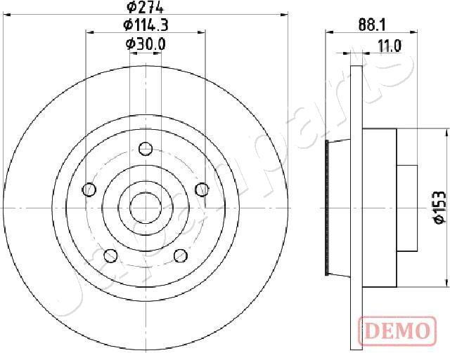 Japanparts DP-0705C - Гальмівний диск avtolavka.club