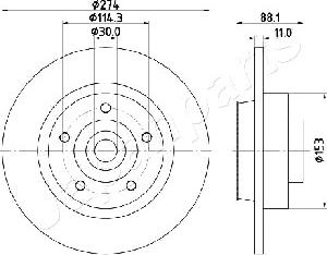 Japanparts DP-0705 - Гальмівний диск avtolavka.club