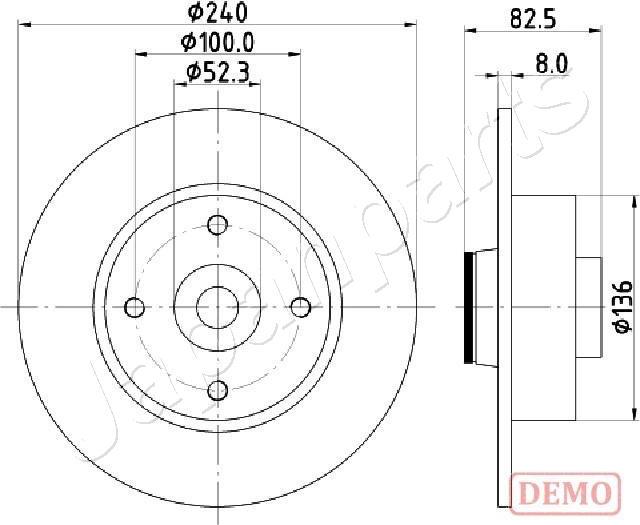 Japanparts DP-0712C - Гальмівний диск avtolavka.club