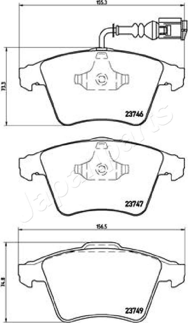 Japanparts PA-0947AF - Гальмівні колодки, дискові гальма avtolavka.club